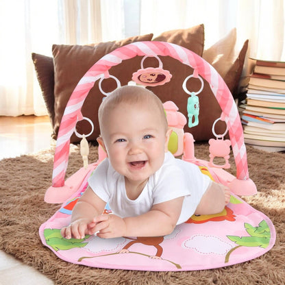 Tapis d’Éveil - KiddoMat™ - Paradis Animalier Rose - Mon Bébé s'Éveille