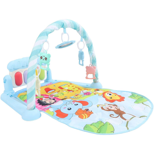 Tapis d’Éveil - KiddoMat™ - Paradis Animalier Bleu - Mon Bébé s'Éveille