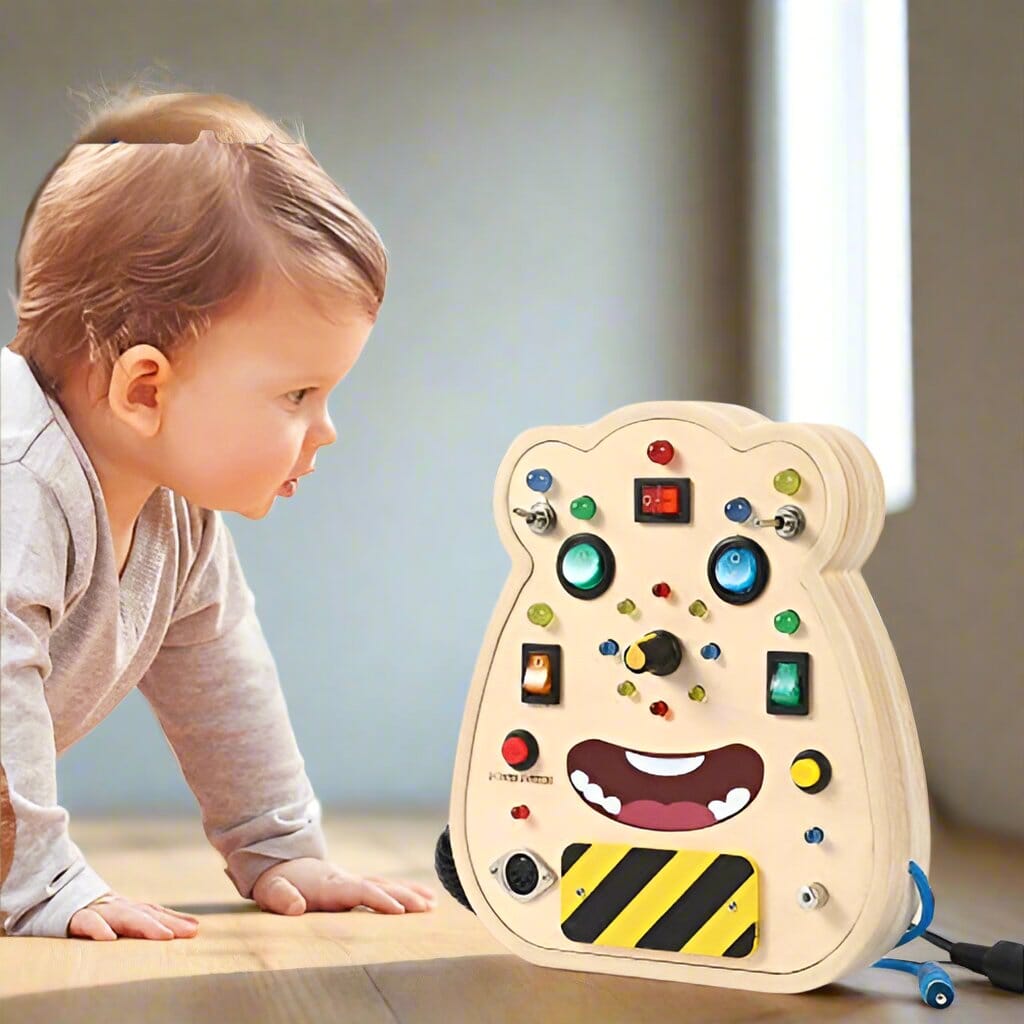 Tableau Montessori - BusyBoardCircuit™ - Visage - Mon Bébé s'Éveille