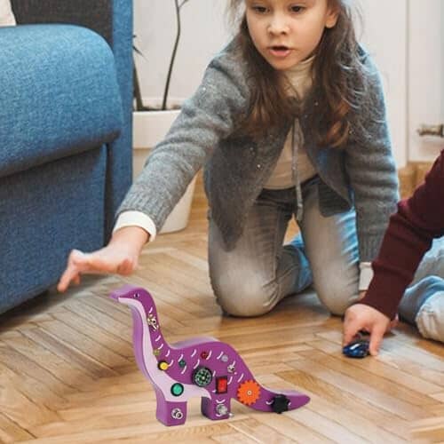 Tableau Montessori - BusyBoardCircuit™ - Brachiosaure - Mon Bébé s'Éveille
