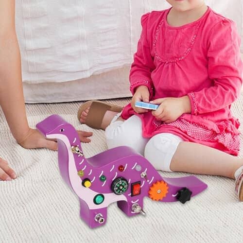 Tableau Montessori - BusyBoardCircuit™ - Brachiosaure - Mon Bébé s'Éveille