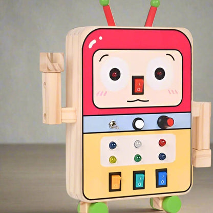 Tableau Montessori - BusyBoardCircuit™ - Robot - Mon Bébé s'Éveille