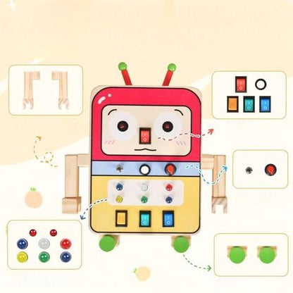 Tableau Montessori - BusyBoardCircuit™ - Robot - Mon Bébé s'Éveille