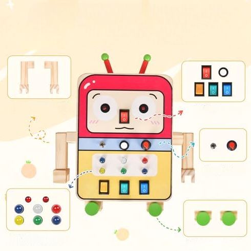 Tableau Montessori - BusyBoardCircuit™ - Robot - Mon Bébé s'Éveille