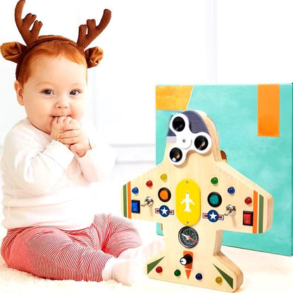 Tableau Montessori - BusyBoardCircuit™ - Aéronef - Mon Bébé s'Éveille