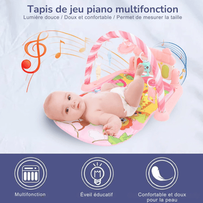 Tapis d’Éveil - KiddoMat™ - Paradis Animalier Rose - Mon Bébé s'Éveille