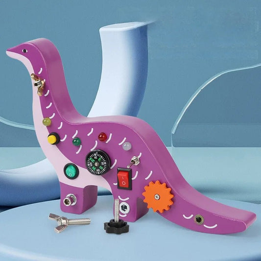 Tableau Montessori - BusyBoardCircuit™ - Brachiosaure - Mon Bébé s'Éveille