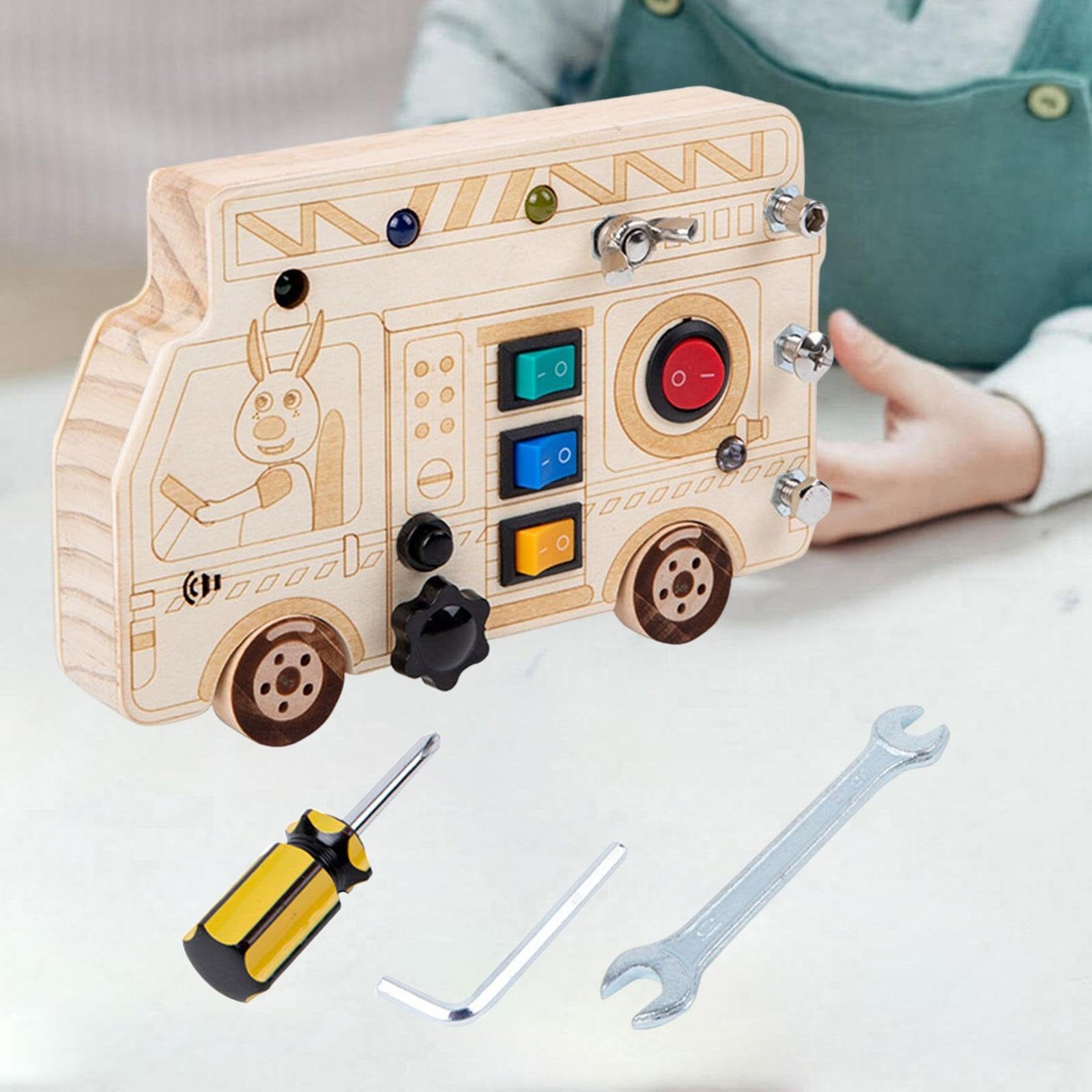 Tableau Montessori - BusyBoardCircuit™ - Camion de pompier - Mon Bébé s'Éveille