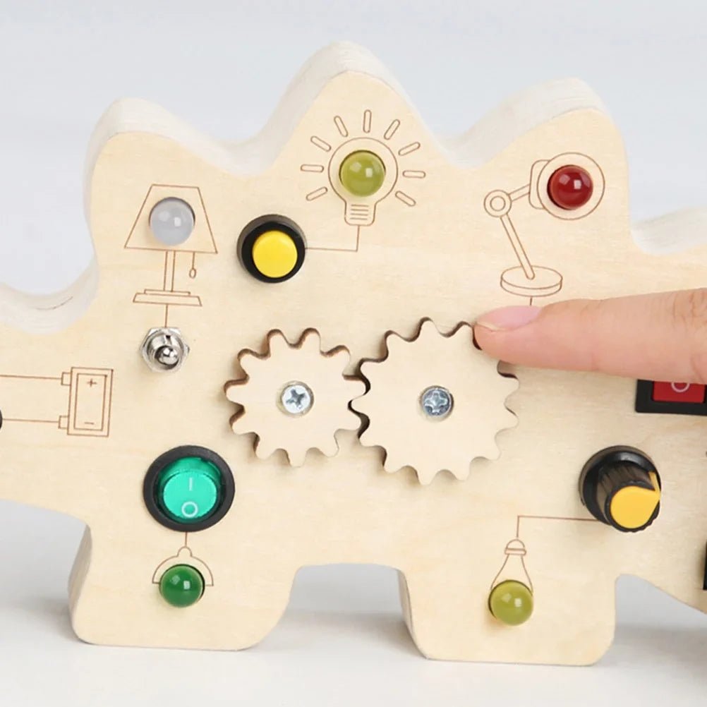 Tableau Montessori - BusyBoardCircuit™ - Dinosaure - Mon Bébé s'Éveille